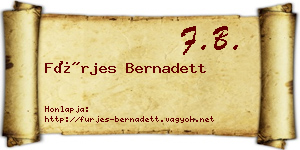 Fürjes Bernadett névjegykártya