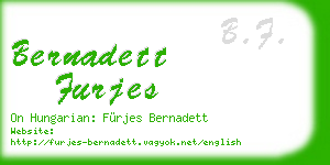 bernadett furjes business card